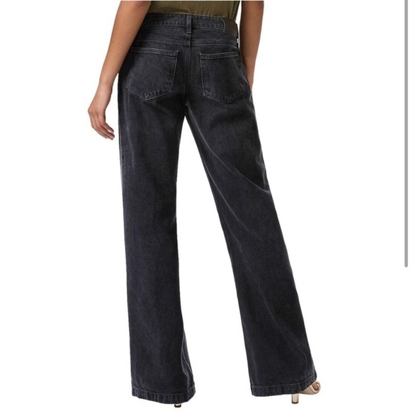 New Paige Sonja Angled Pockets Jeans Black Magnet Distressed Denim Sz 31 - Picture 2 of 14